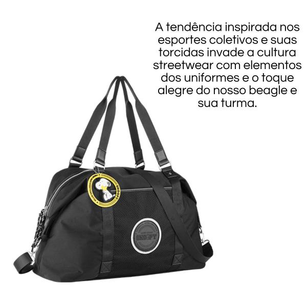 Imagem de Bolsa Sacola Meia Viagem e Academia Preta Snoopy Semax