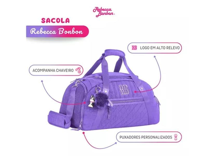 Imagem de Bolsa Sacola Viagem Esporte Academia Transversal Rebecca Bonbon RB 22 Litros Original Clio Style