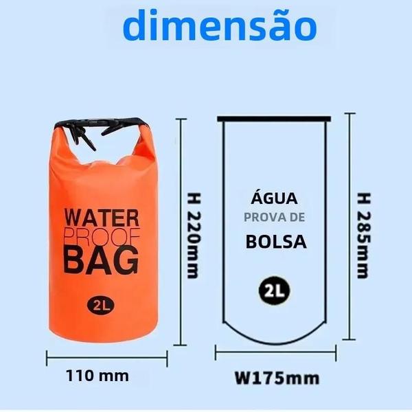 Imagem de Bolsa Seca à Prova d'Água 2L - Ideal para Natação, Caiaque, Caminhada e Mais