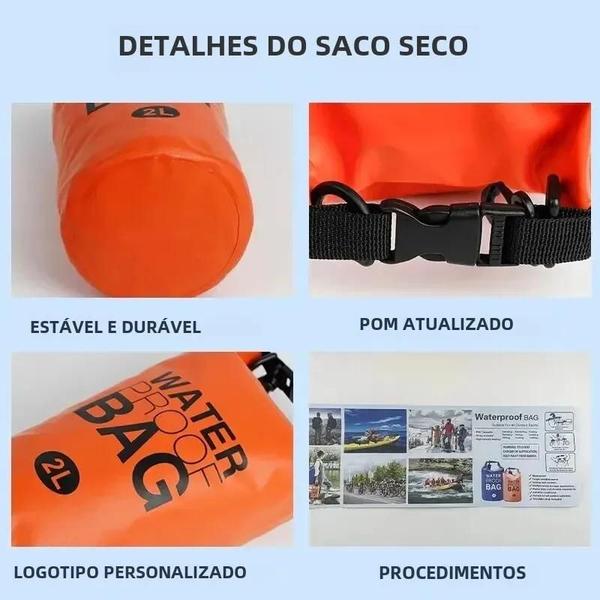 Imagem de Bolsa Seca à Prova d'Água 2L - Ideal para Natação, Caiaque, Caminhada e Mais