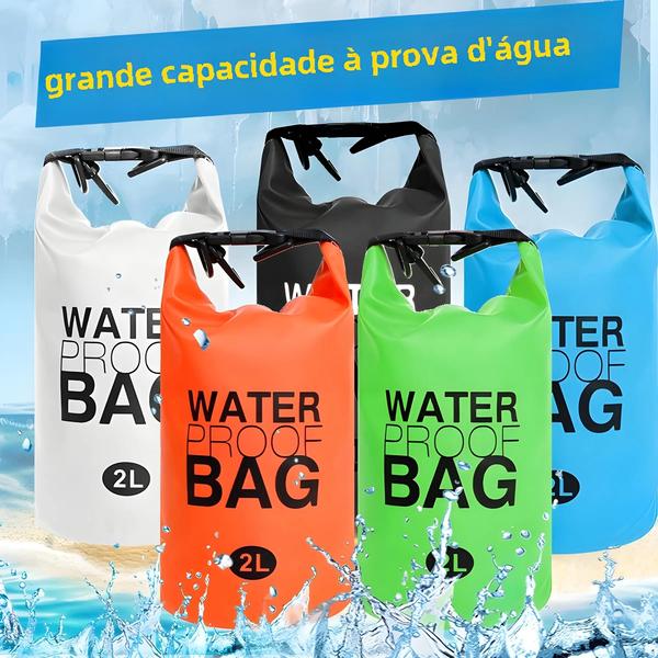 Imagem de Bolsa Seca à Prova d'Água 2L - Ideal para Natação, Caiaque, Caminhada e Mais