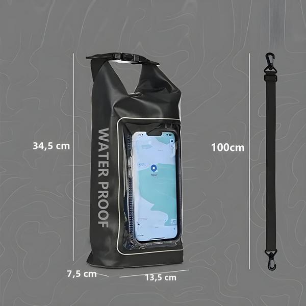 Imagem de Bolsa Seca Com Tela Sensível Ao Toque À Prova D'água 2L Para Trekking Rafting Caiaque Surf Camping