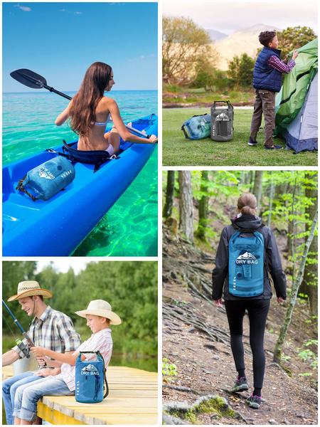 Imagem de Bolsa seca HEETA impermeável de 20 litros com capa de telefone para viagem azul