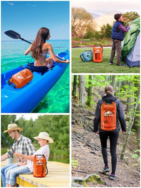 Imagem de Bolsa seca HEETA Waterproof Roll Top 10L com capa de telefone laranja