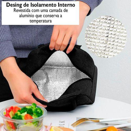 Imagem de Bolsa Semi Termica Forrada com Alças Resistentes Uso Dia a Dia Melhor Alimentação Reforçada Refeição Segura Prática Luxo