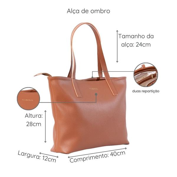 Imagem de Bolsa Shopper Com Alça de Ombro Espaçosa + Divisórias E Bolso Interno