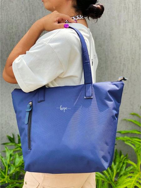 Imagem de Bolsa Shopper Nylon HOPE de Ombro Clean Esportiva Academia Bags Gym Masculino Feminino Ziper Vertical Frontal Resistente Treino Crossbody Unisex