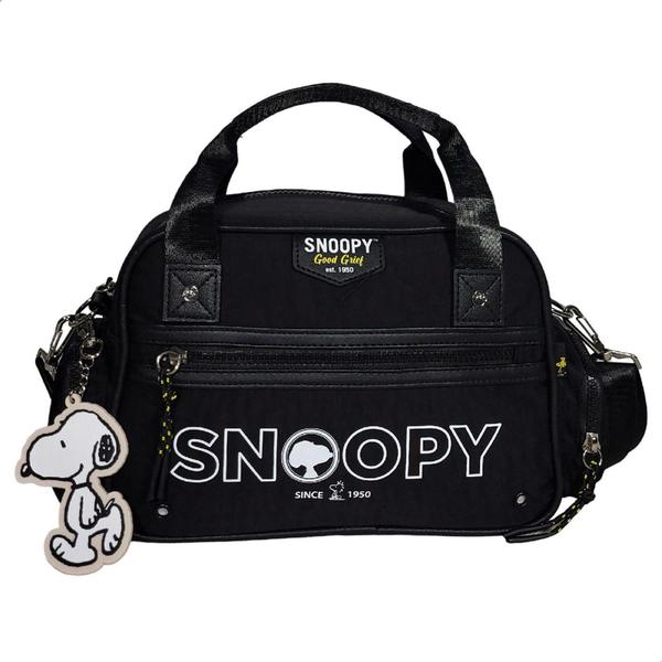 Imagem de Bolsa Snoopy Nylon Mão e Tiracolo Alça Dupla