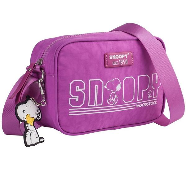 Imagem de Bolsa Snoopy Retangular Sp2378 Transversal Feminina Em Nylon