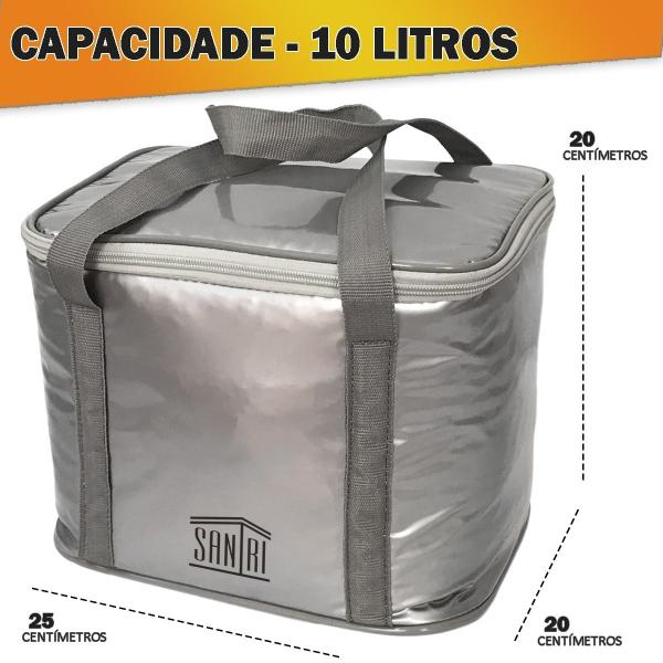 Imagem de Bolsa Térmica 10 Litros Marmita Lanche Frutas Camping Latas Cerveja Refrigerante Agua Praia Parque