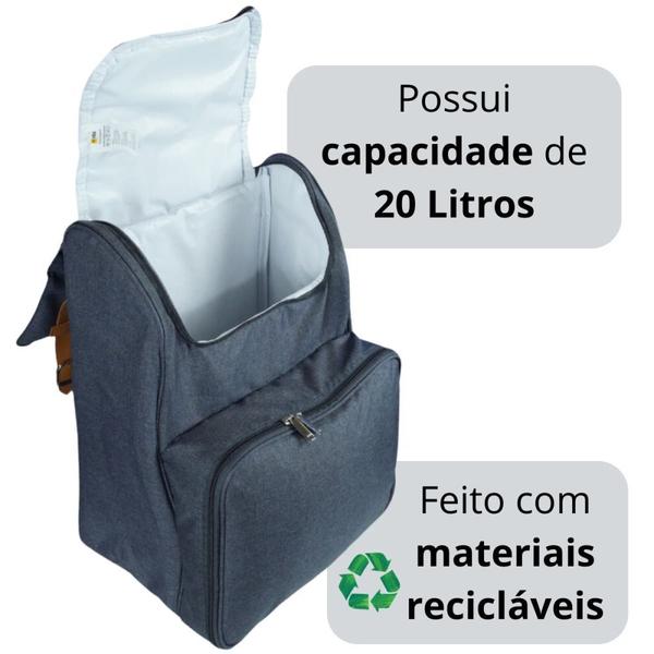 Imagem de Bolsa Termica 20 Litros Kit Picnic Park Ntk Mochila Cooler 29 Itens para Camping / Praia / Cerveja e Lanches  Nautika 