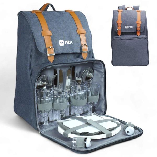 Imagem de Bolsa Termica 20 Litros Kit Picnic Park Ntk Mochila Cooler 29 Itens para Camping / Praia / Cerveja e Lanches  Nautika 