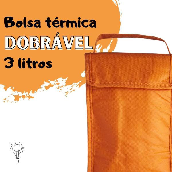 Imagem de Bolsa Térmica 3 Litros Alça Lanche Bebida Conservadora - Azul