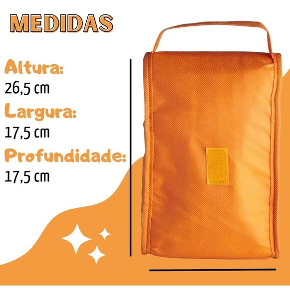 Imagem de Bolsa Térmica 3 Litros Alça Lanche Bebida Conservadora - Laranja