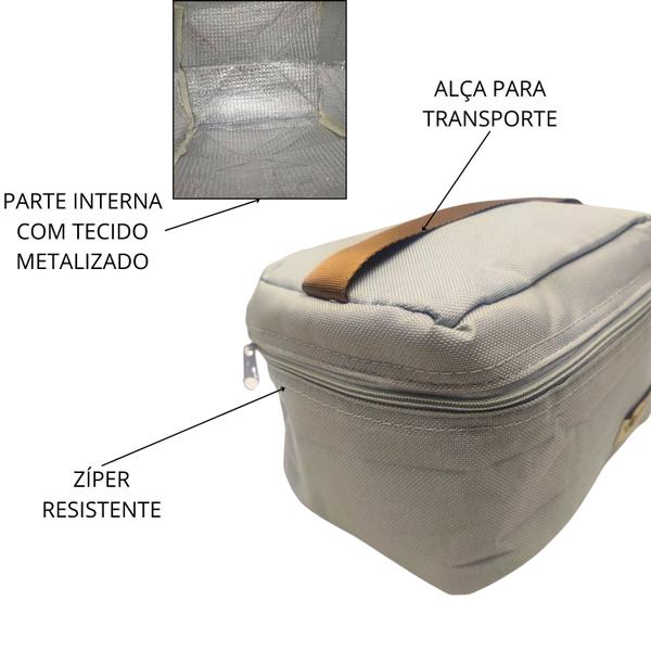 Imagem de Bolsa Térmica 3 Lts Com 2 Potes Marmitas Fitness 460Ml 