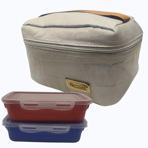 Imagem de Bolsa Térmica 3 Lts Com 2 Potes Marmitas Fitness 460Ml 