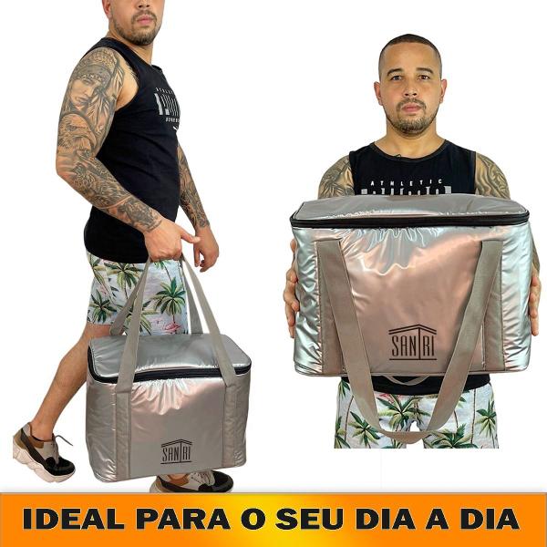 Imagem de Bolsa Térmica 30 Litros Grande Com Alça Cerveja Lanche Bebida Praia Viagem