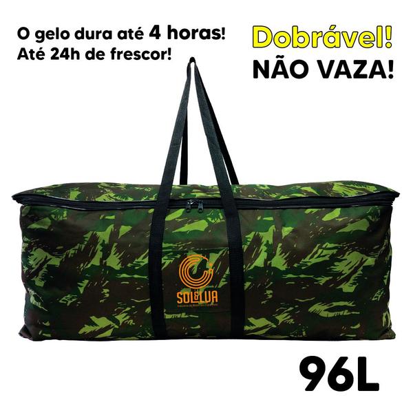 Bolsa Térmica 96 Litros Não Vaza Preta ou Camuflada para Cerveja Pesca - Sol & Lua Imagem de Bolsa Térmica 96 Litros Não Vaza Preta ou Camuflada para Cerveja Pesca