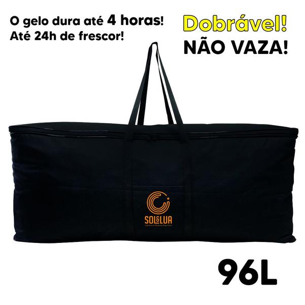 Bolsa Térmica 96 Litros Não Vaza Preta ou Camuflada para Cerveja Pesca - Sol & Lua Imagem de Bolsa Térmica 96 Litros Não Vaza Preta ou Camuflada para Cerveja Pesca