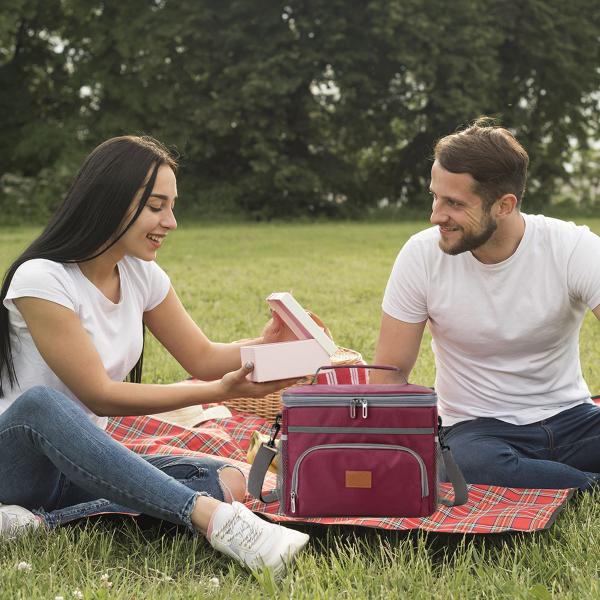 Imagem de Bolsa Termica Camping Parque Lazer Espaçosa 15L Impermeavel Lancheira Mantem Temperatura