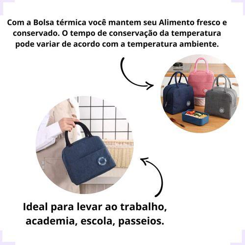 Imagem de Bolsa Térmica Com Alça Marmita Garrafa Porta Talheres Fit