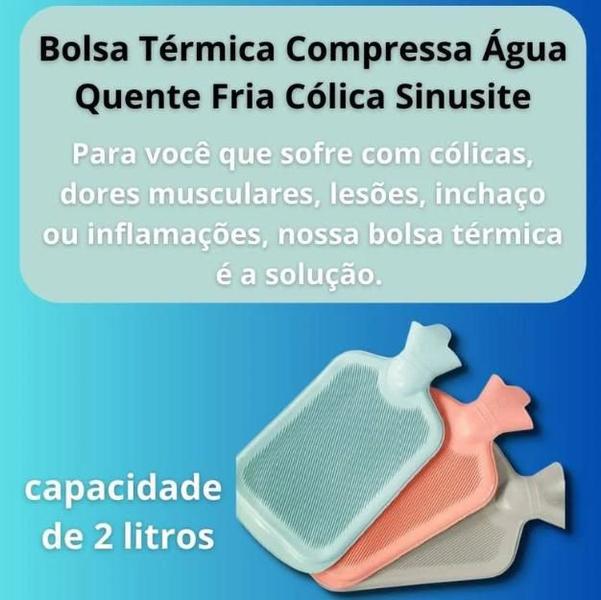 Imagem de Bolsa Térmica Compressa Água Quente Fria Cólica Sinusite - CINZA