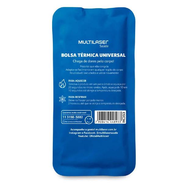 Imagem de Bolsa Térmica De Gel Azul Esquenta e Congela Multilaser Saúde  HC353