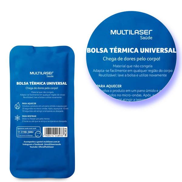 Imagem de Bolsa Térmica De Gel Azul Esquenta e Congela Multilaser Saúde  HC353