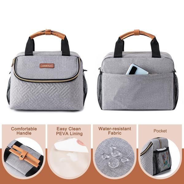 Imagem de Bolsa térmica de leite materno BABEYER Grey com pacote de gelo, 6 garrafas