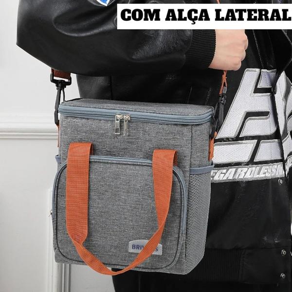 Imagem de Bolsa Térmica Feminina Masculina Marmita Lanche Bebida Grande Capacidade Para Piquenique fitness