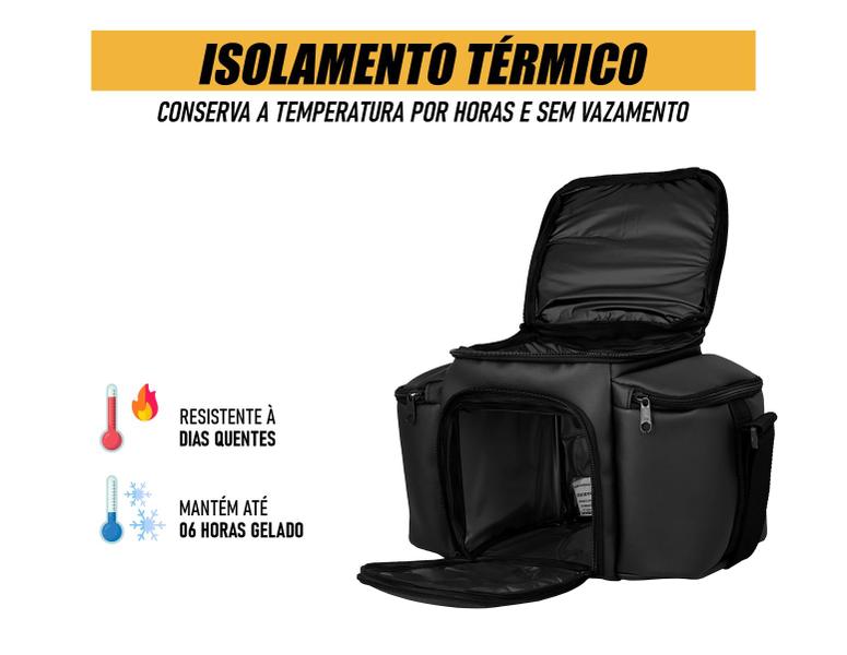 Imagem de Bolsa Térmica Fitness Espaçosa Lancheira Escolar Frasqueira Marmita Portátil Garrafa Esportiva