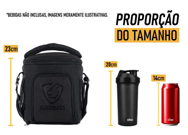 Imagem de Bolsa Térmica Fitness Frasqueira Portátil Lancheira Marmita Passeio Treino Academia Garrafa Grande