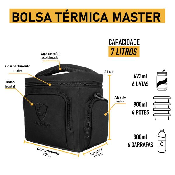 Imagem de Bolsa Térmica Fitness Lancheira Alimentar Marmita Portátil Frasqueira Dieta Treino Academia Sport