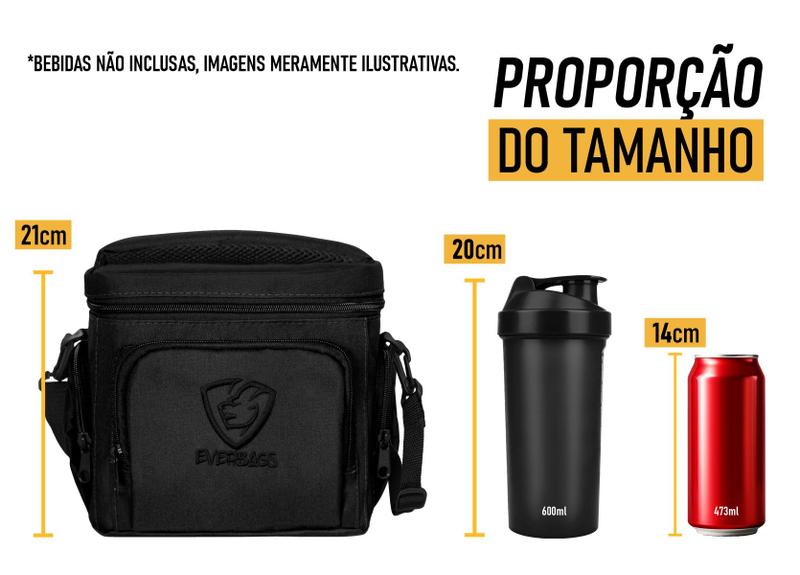 Imagem de Bolsa Térmica Fitness Lancheira Alimentar Marmita Portátil Frasqueira Dieta Treino Academia Sport