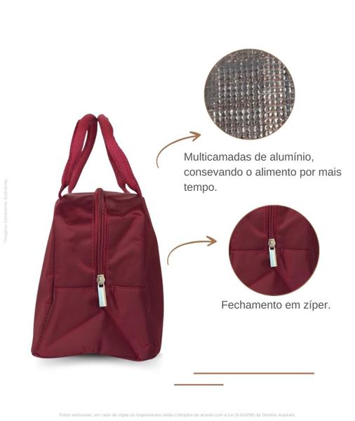 Imagem de Bolsa Térmica Fitness Lancheira Dia a Dia Folha de Alumínio Alça De Mão Qualis