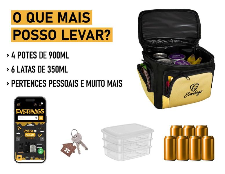 Imagem de Bolsa Térmica Fitness Lancheira Dieta Marmita Viagem Camping Academia Treino Alça Lateral