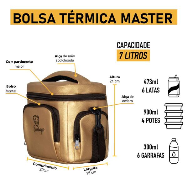 Imagem de Bolsa Térmica Fitness Lancheira Escolar Piquenique Alimentar Dieta Marmita Viagem Passeio Lazer