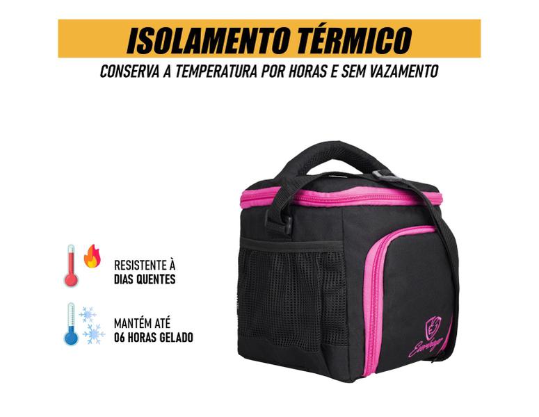 Imagem de Bolsa Térmica Fitness Lancheira Escolar Viagem Frasqueira Marmita Portátil Academia Treino Garrafa