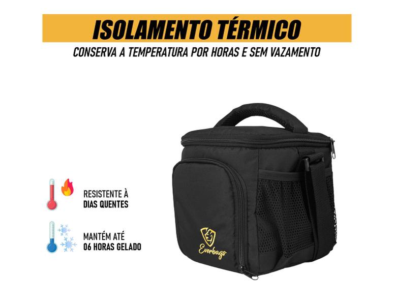 Imagem de Bolsa Térmica Fitness Lancheira Marmita Trabalho Academia Passeio Viagem Frasqueira Alça de Ombro