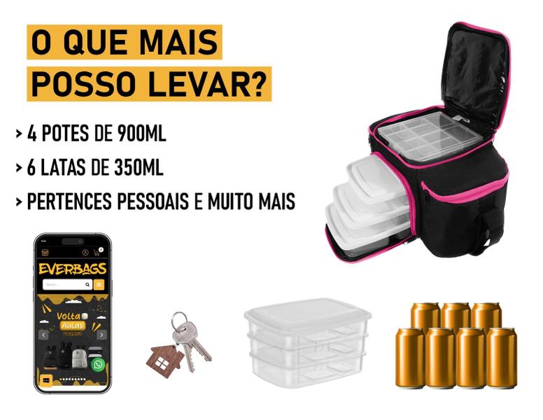 Imagem de Bolsa Térmica Fitness Lancheira Marmiteira Alimentar Frasqueira Portátil Academia Esportiva