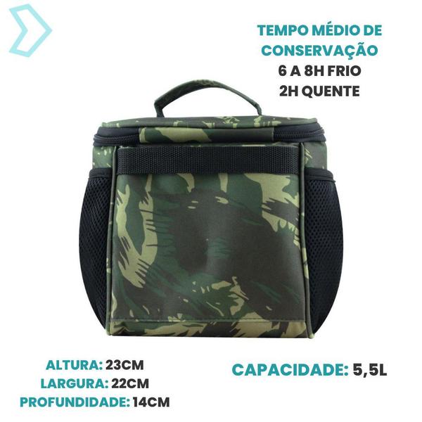 Imagem de Bolsa Térmica Fitness Para Marmita 5,5 Litros Marmiteira Bag Lancheira Dieta Necessaire Academia