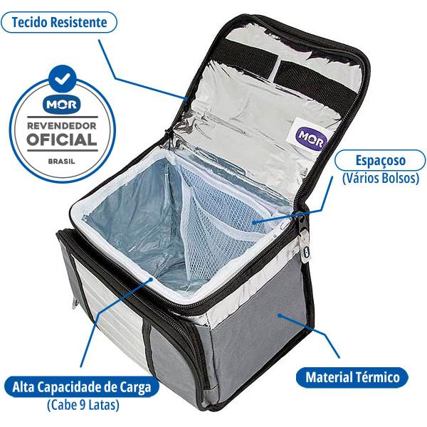 Imagem de Bolsa Térmica Ice Cooler Para Marmita 7,5 Litros Cinza MOR