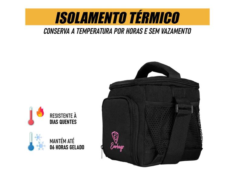 Imagem de Bolsa Térmica Lancheira Fitness Frasqueira Marmita Portátil Academia Treino Garrafa Multifuncional