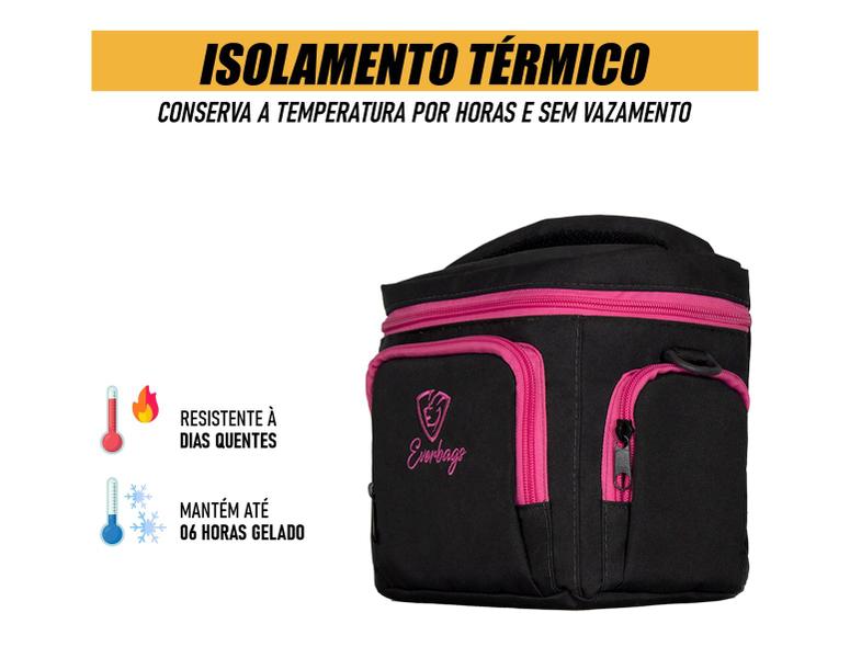 Imagem de Bolsa Térmica Lancheira Fitness Marmita Dieta Trabalho Viagem Passeio Frasqueira Bebidas Academia