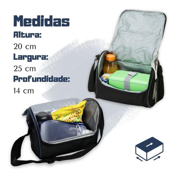 Imagem de Bolsa Térmica Lancheira Marmita Lanches Bebidas Fitness Academia Trabalho - Vermelho