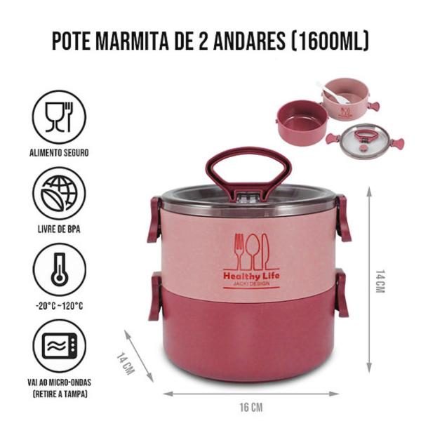 Imagem de Bolsa Térmica Lancheira Necessaire + Marmita Lanches Bebidas Fitness Academia Trabalho