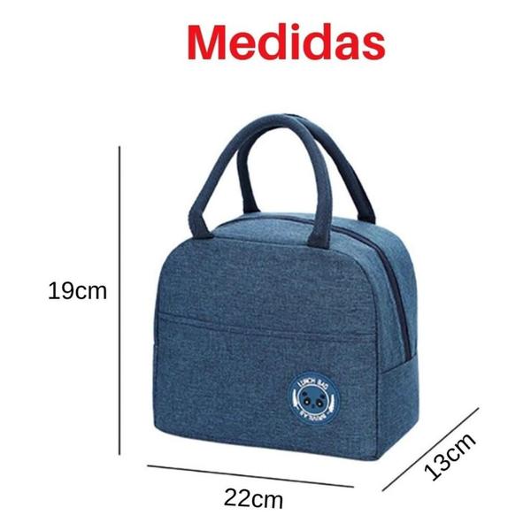 Imagem de Bolsa Térmica Lisa Portátil Porta Marmita Lanche Academia Fitness Impermeável