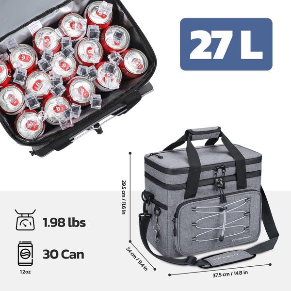 Imagem de Bolsa térmica Maelstrom Soft Dobrável 27L 30 latas cinza