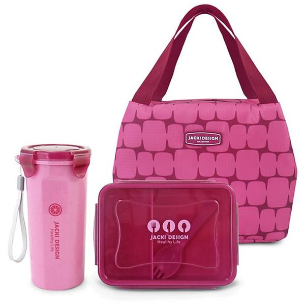 Imagem de Bolsa Térmica Marmita Copo Fitness Kit 3 Peças Elementos