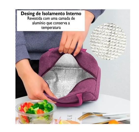 Imagem de Bolsa Térmica Marmita Lancheira Feminina Masculina Lunch Bag